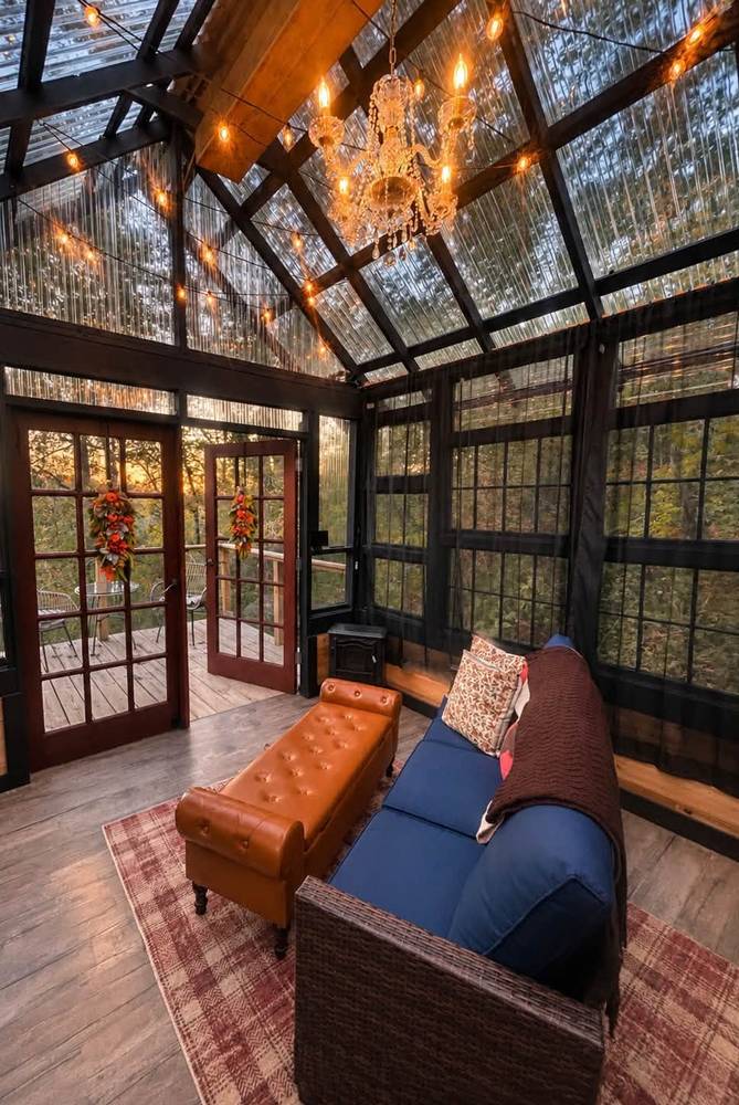 Lounge seating inside The Glasshouse